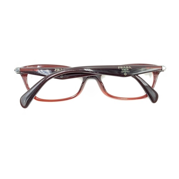 Prada VPR 15P MAX-1O1 Burgundy Dark Red Silver Eyeglasses Frames 53-16 135 Italy - Picture 11 of 12